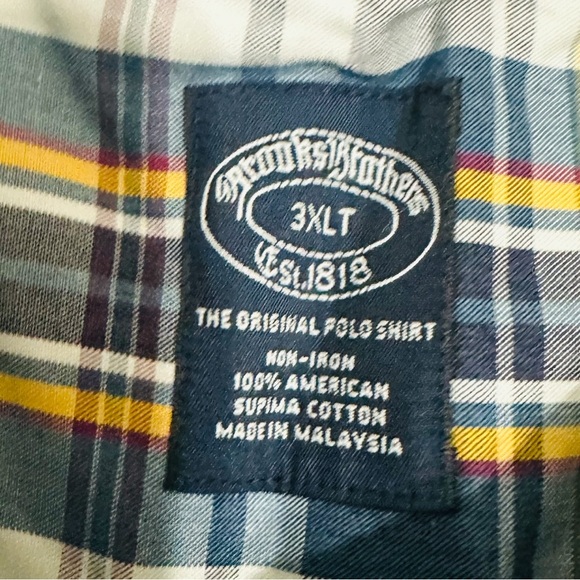 NWOT Men’s Brooks Brothers Plaid Button Shirt 3XLT Quiet Luxury Business Casual - Picture 3 of 5